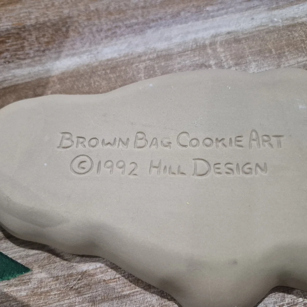 Vintage 1992 Hill Design Stoneware Style Cookie Mold with Girl and Bunny+ Recipe